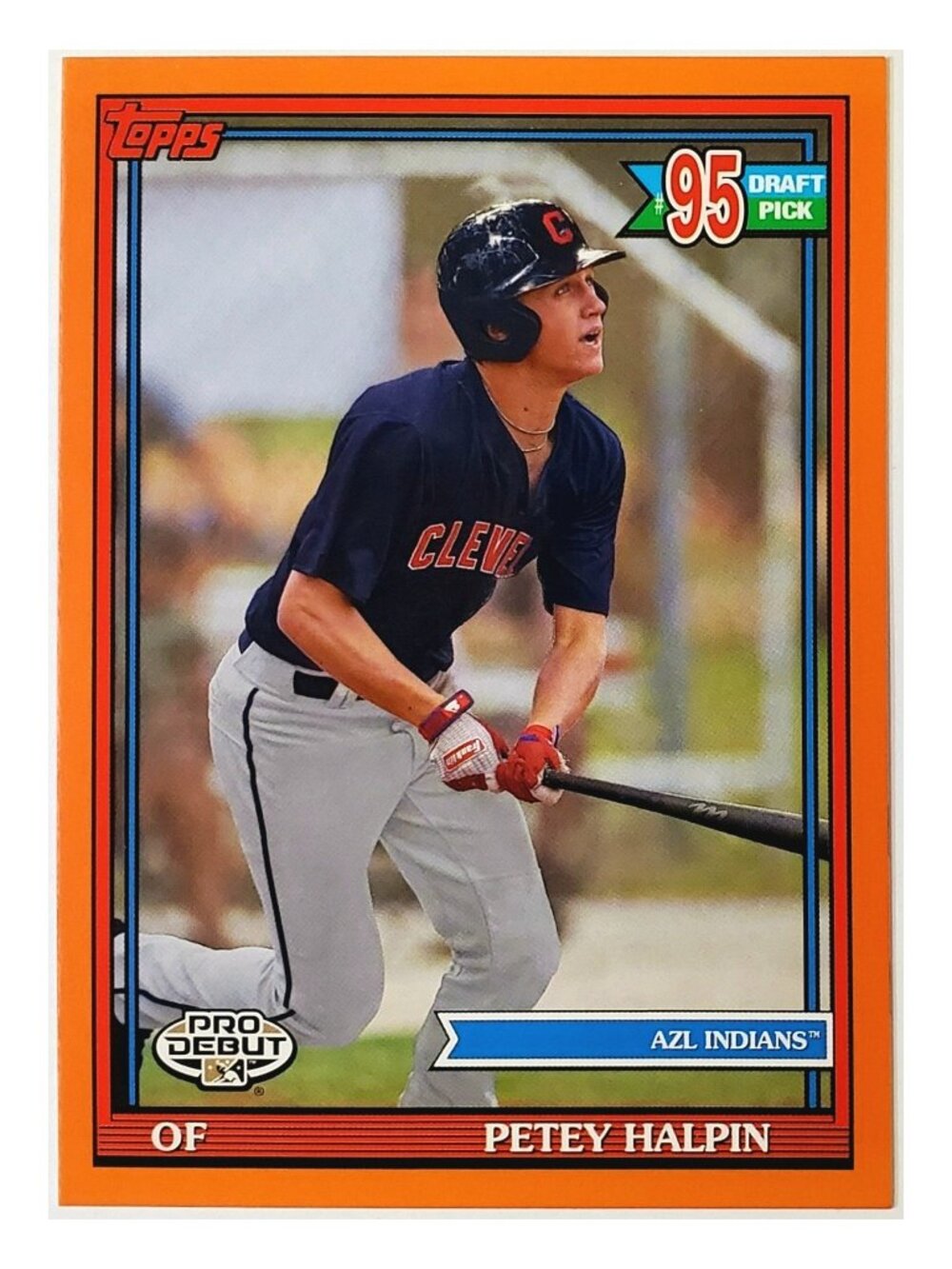 PETEY HALPIN ROOKIE "SP" ORANGE /25 2021 TOPPS PRO DEBUT #PD-184, CLEVELAND